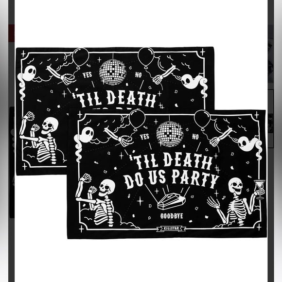 KILLSTAR Glow in the dark Party Pillowcases~ Set of Two NWT - Picture 2 of 2